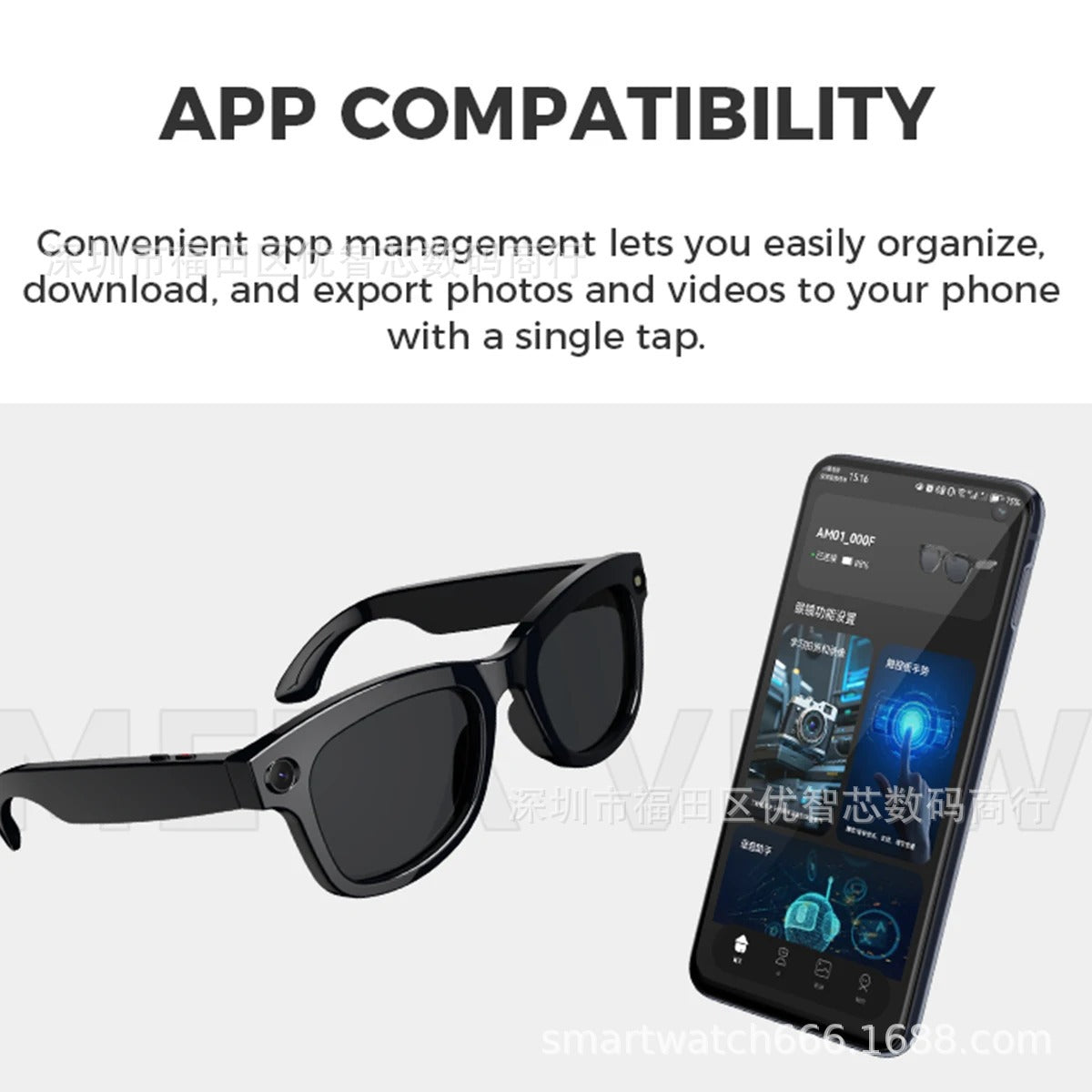 Cross-Border New Ai Glasses Sunglasses Can Make Calls, Record Videos, Take Photos, Translate Hd 1080P Anti-Shake M01